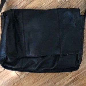 Cole Haan Black leather messenger bag